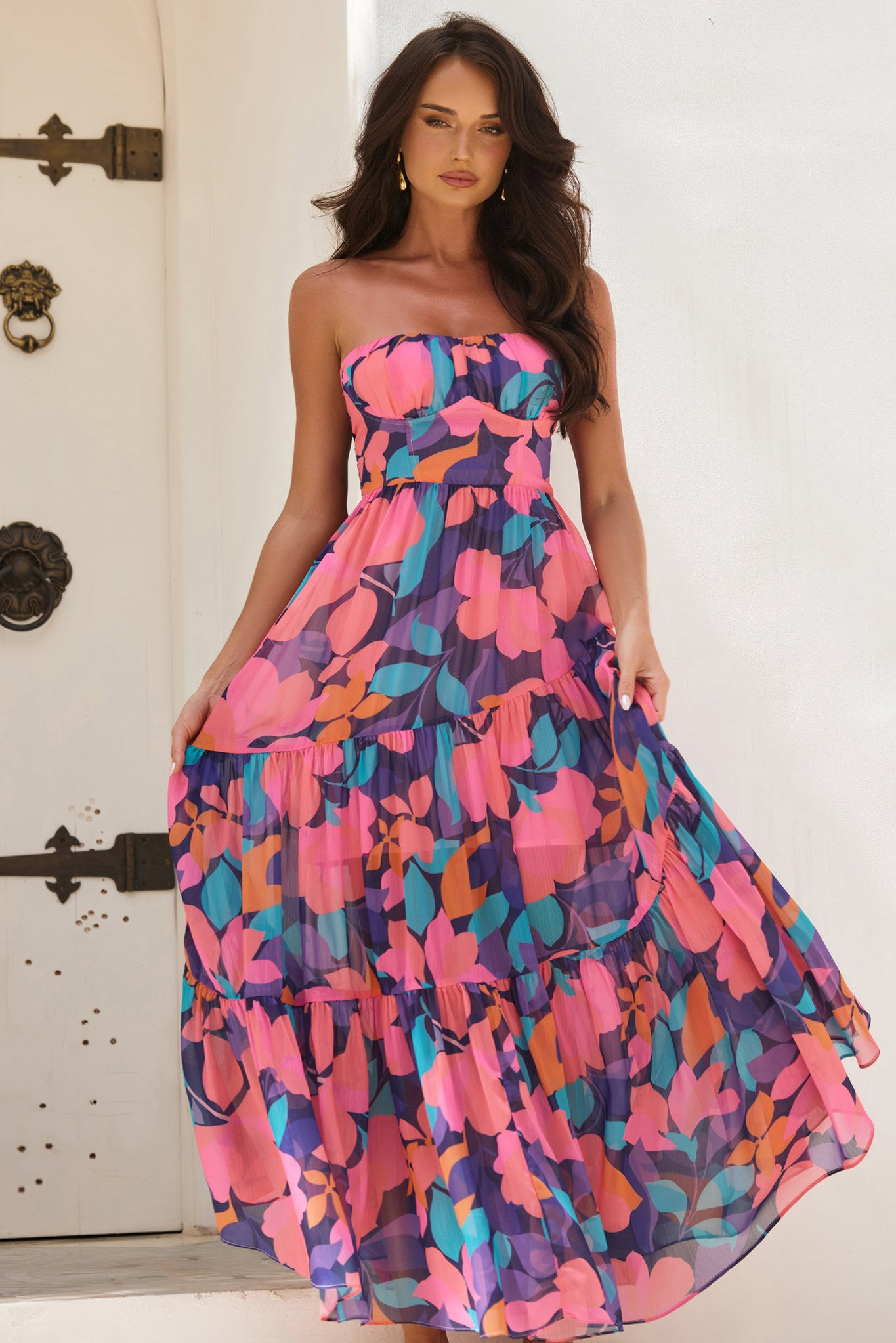 Outta Here Maxi Dress - Purple Multi | Sage and Paige AUS.