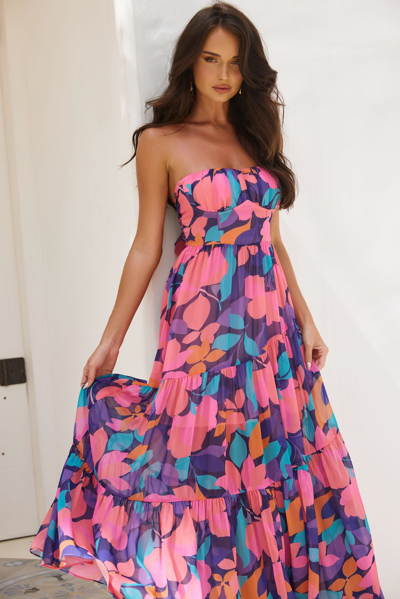 Outta Here Maxi Dress - Purple Multi | Sage and Paige AUS.