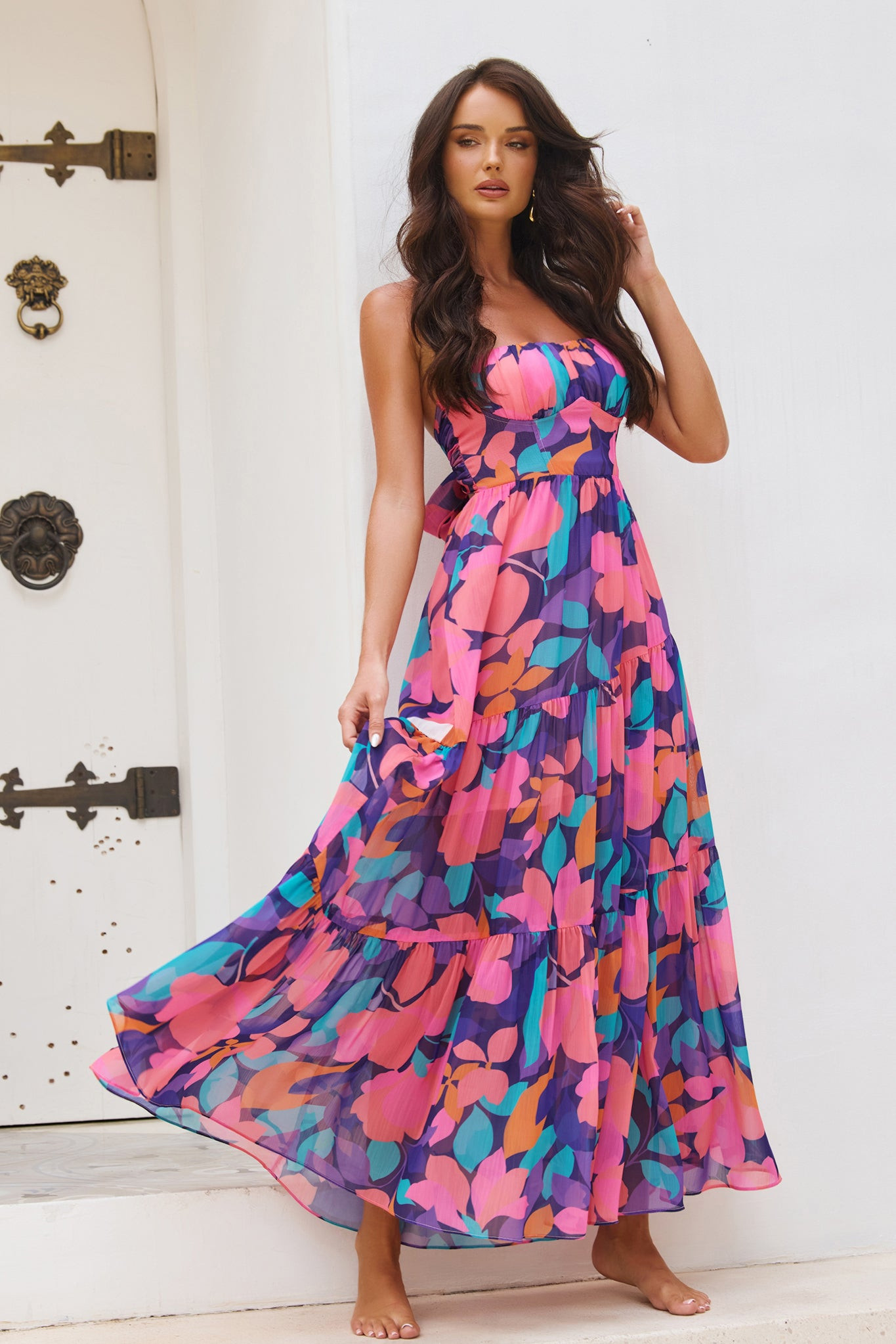 Outta Here Maxi Dress - Purple Multi | Sage and Paige AUS.