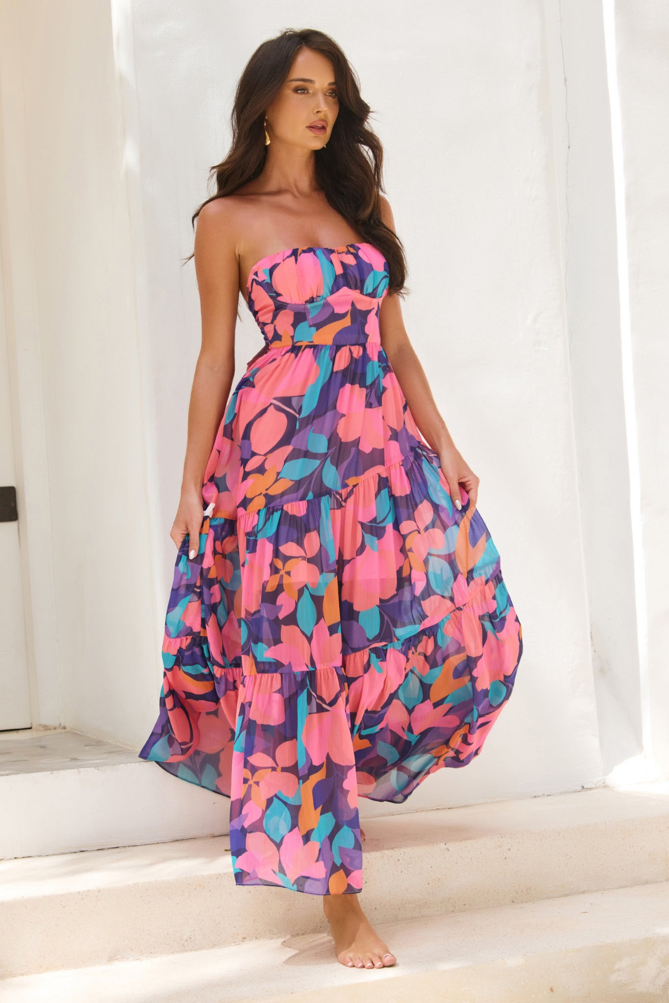 Outta Here Maxi Dress - Purple Multi | Sage and Paige AUS.