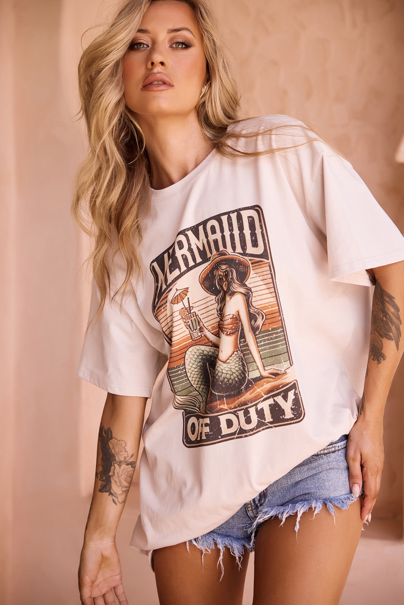 Mermaid Island Tee - Stone | Sage and Paige AUS.