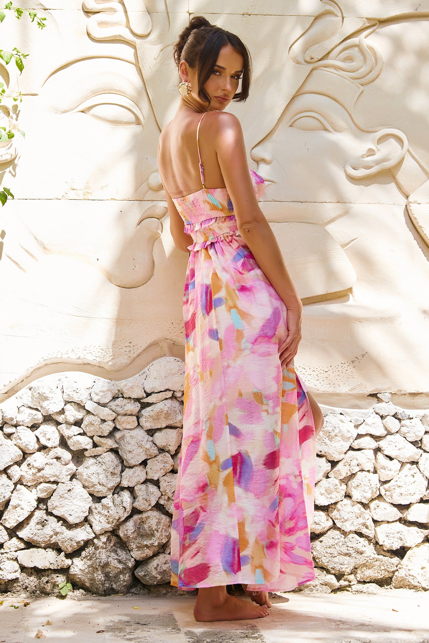 Holiday Hype Maxi Dress - Pink Multi | Sage and Paige AUS.