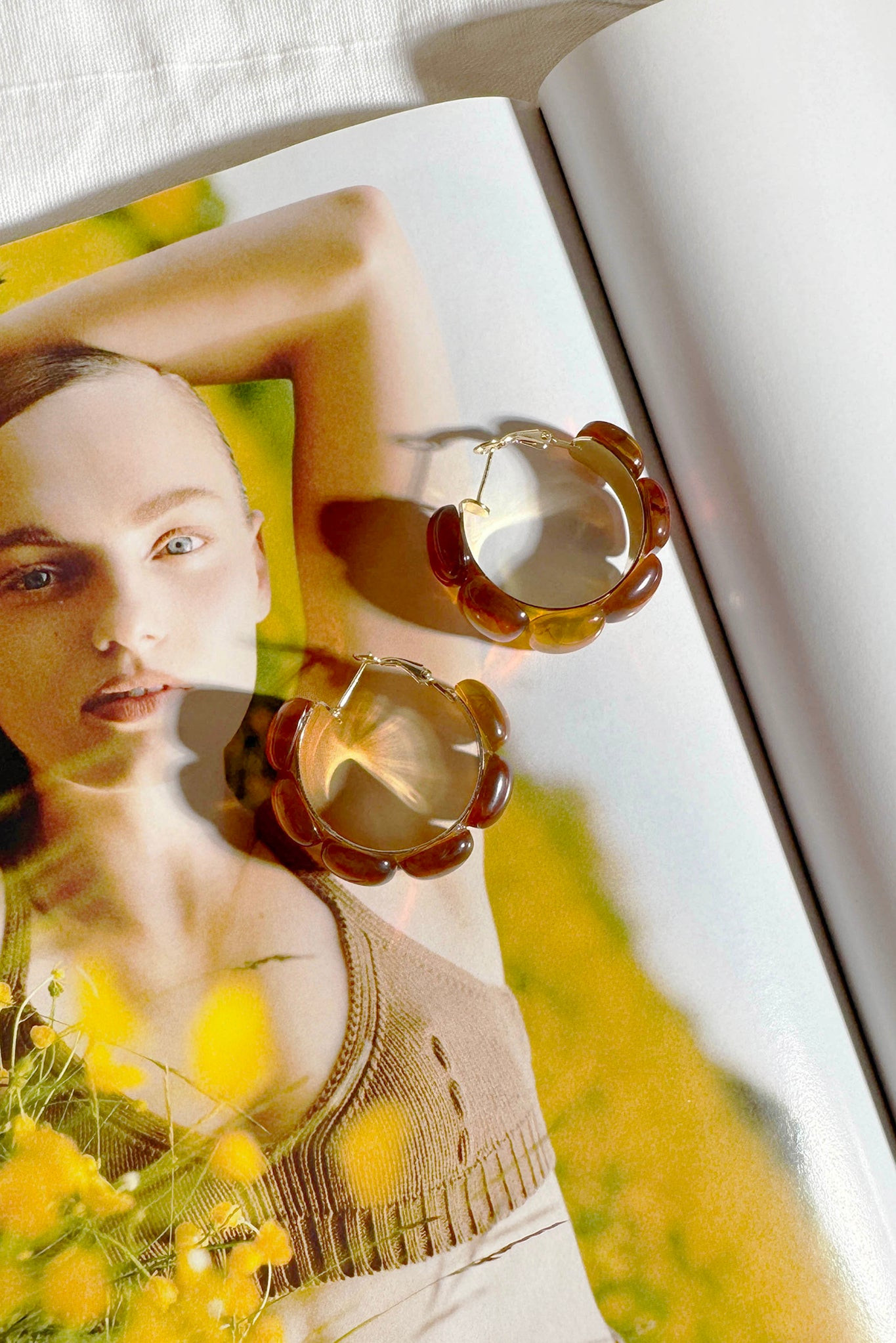 Gracelyn Hoop Earrings - Brown | Sage and Paige AUS.
