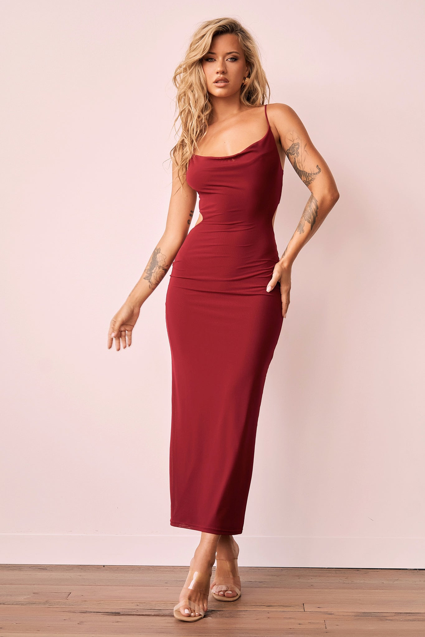 Ethereal Midi Dress - Wine | Sage and Paige AUS.