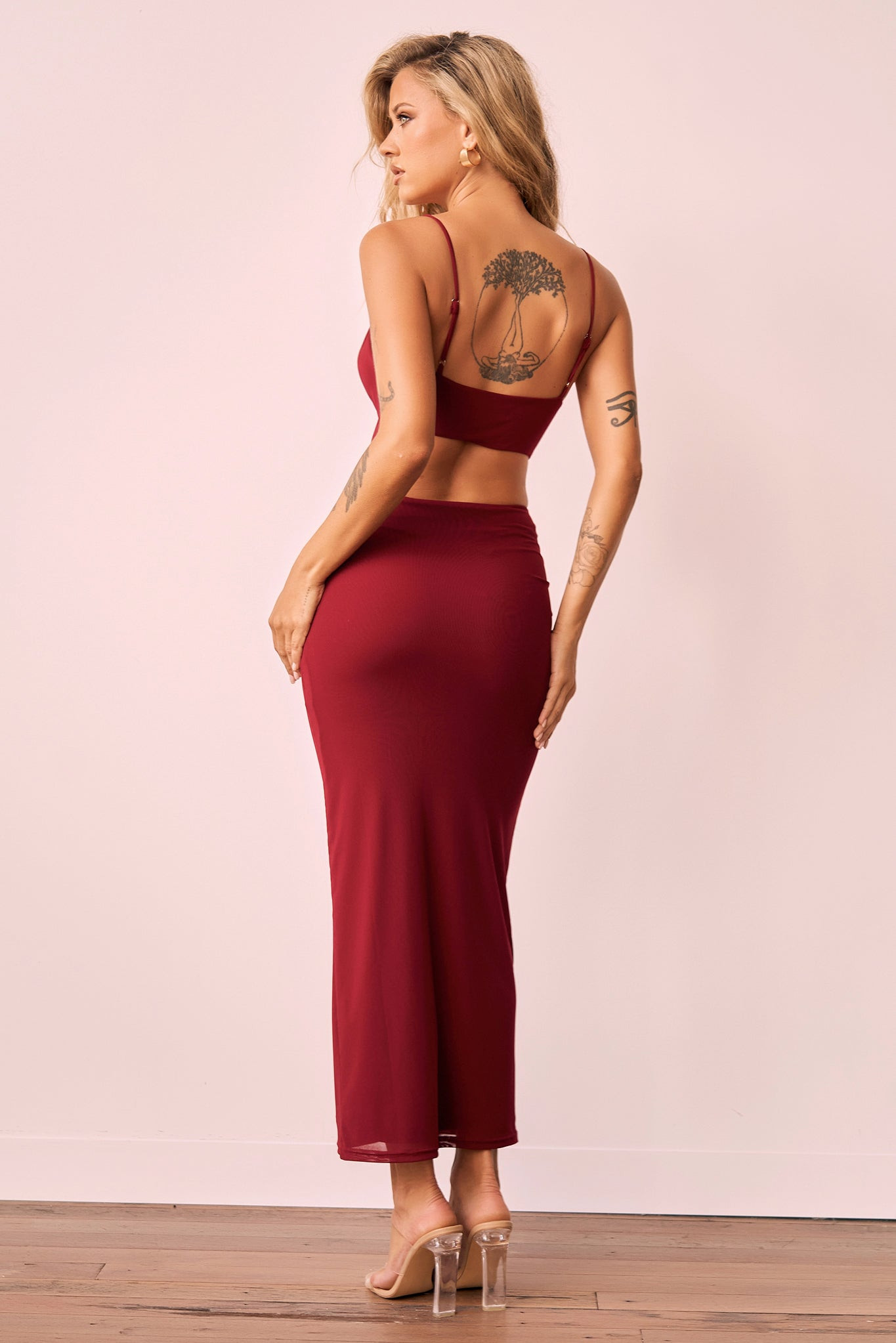 Ethereal Midi Dress - Wine | Sage and Paige AUS.