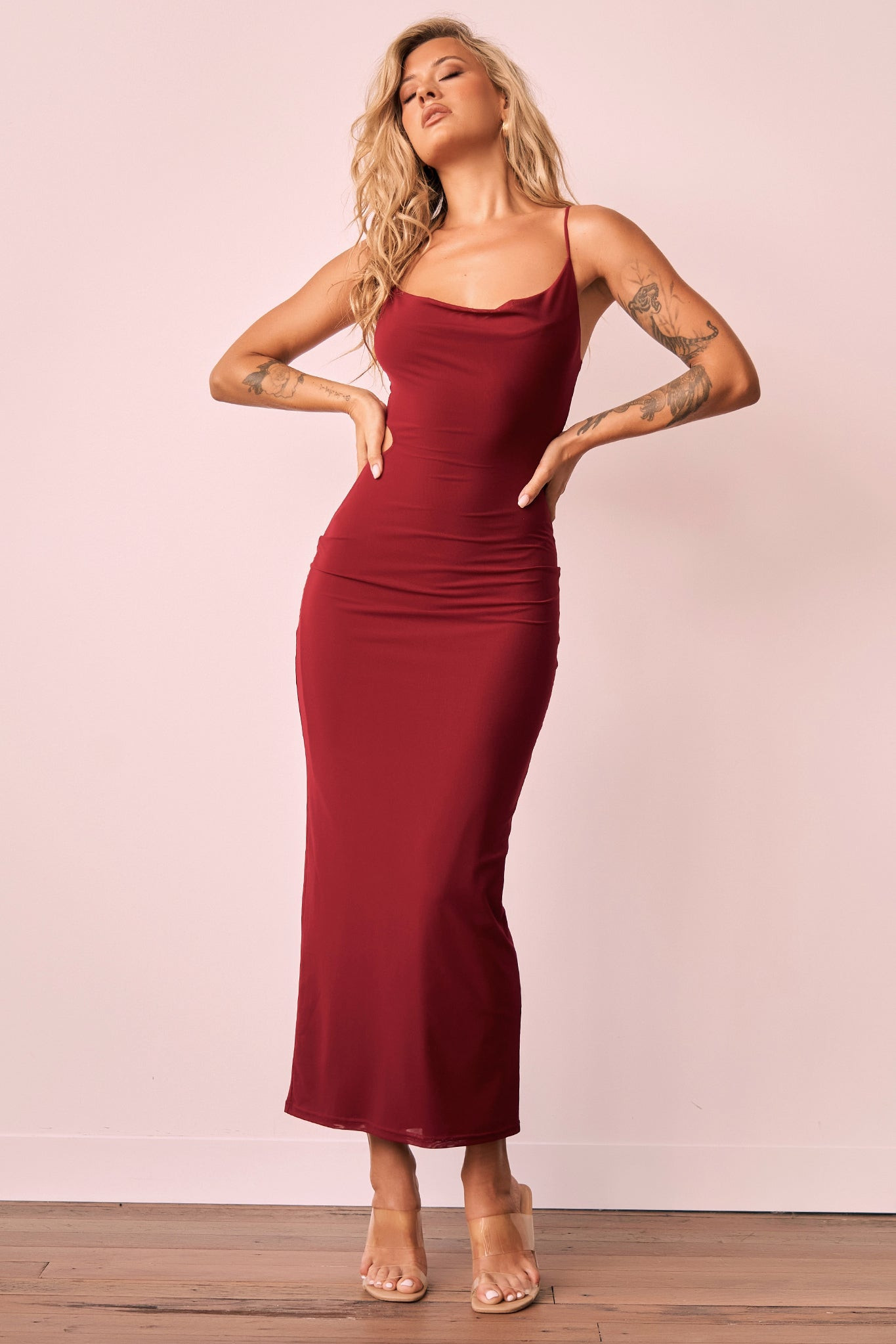 Ethereal Midi Dress - Wine | Sage and Paige AUS.