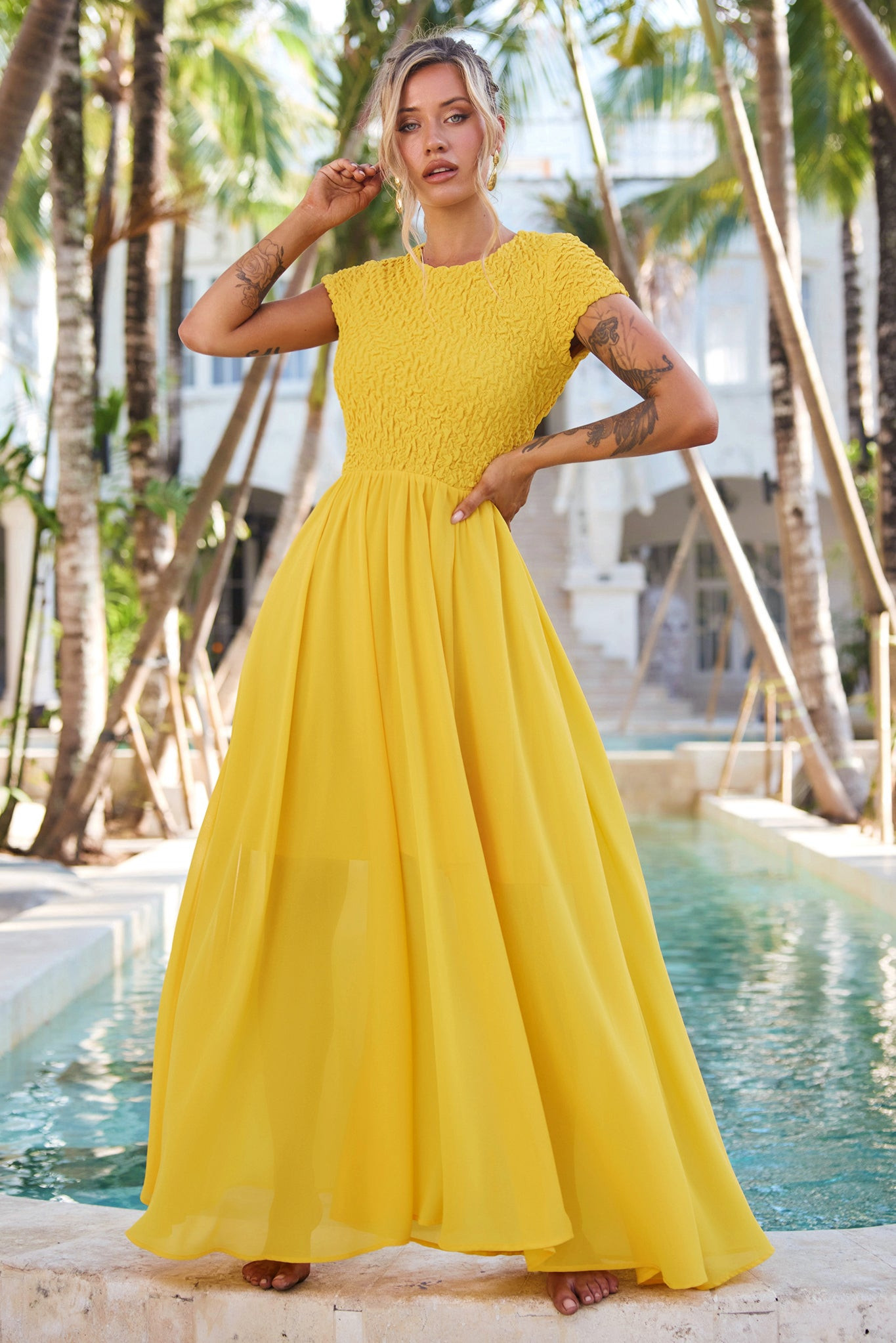 Dream Design Maxi Dress - Yellow | Sage and Paige AUS.