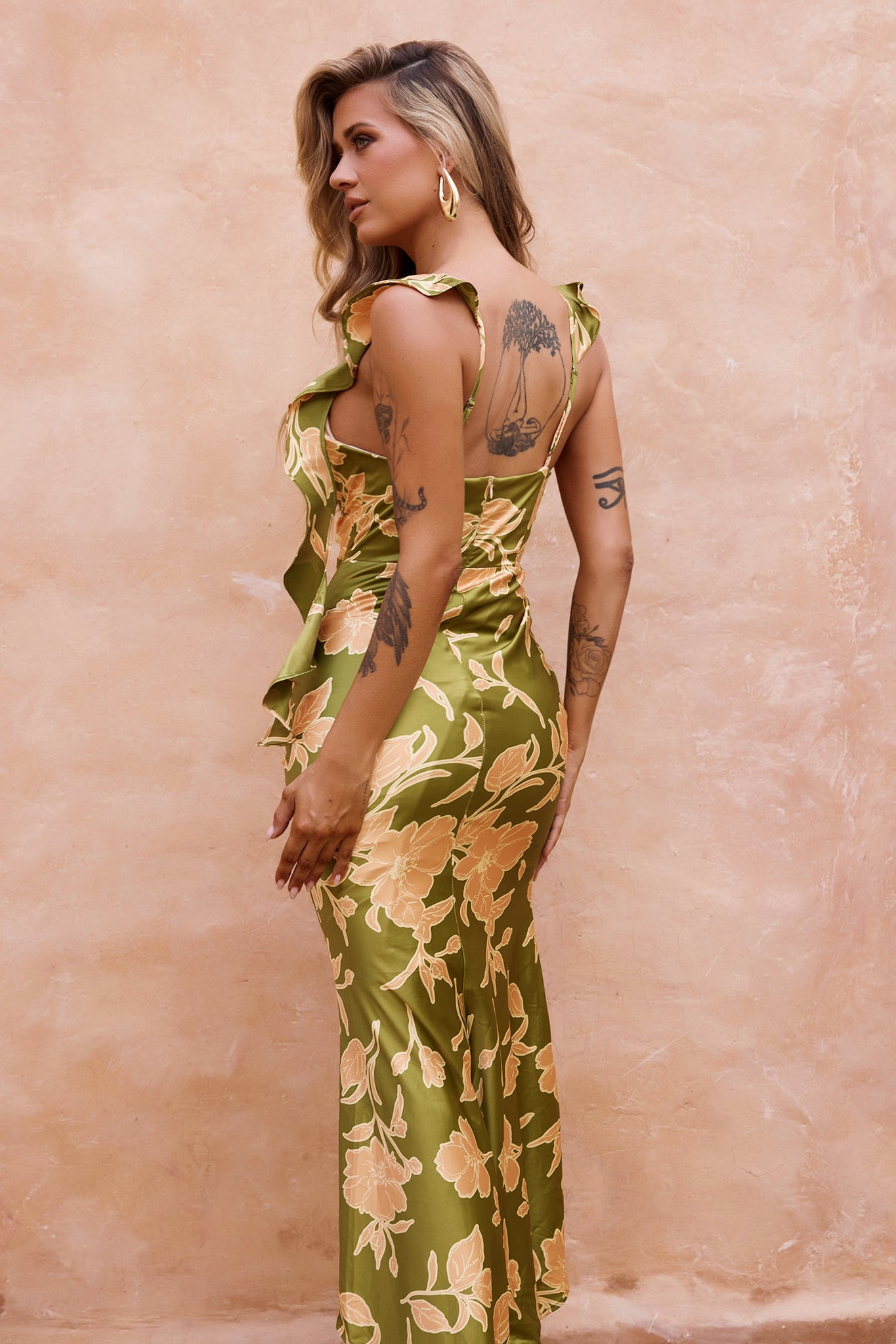 Marigold Dream Maxi Dress - Olive | Sage and Paige AUS.
