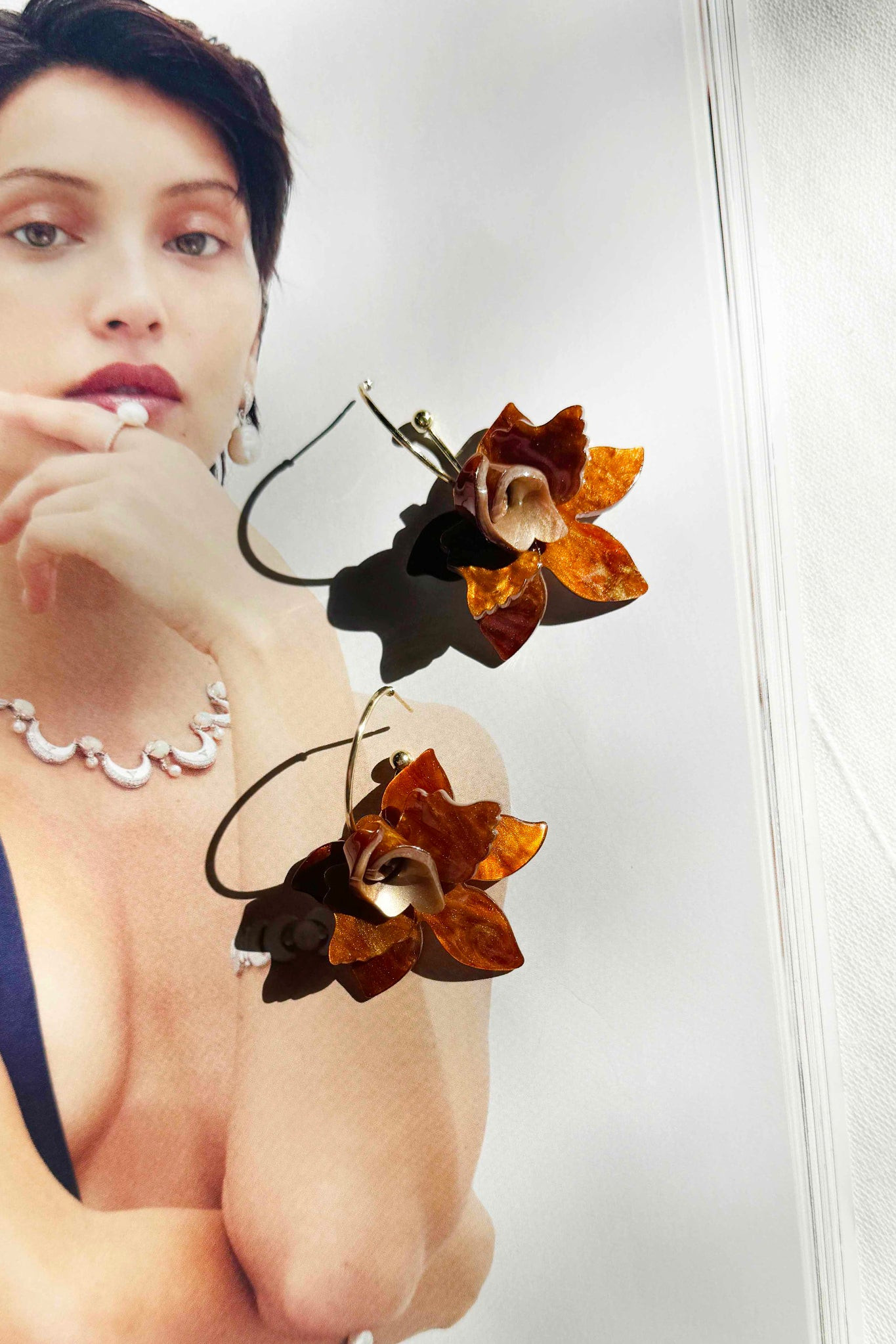 Orchid Glow Earrings - Brown | Sage and Paige AUS.