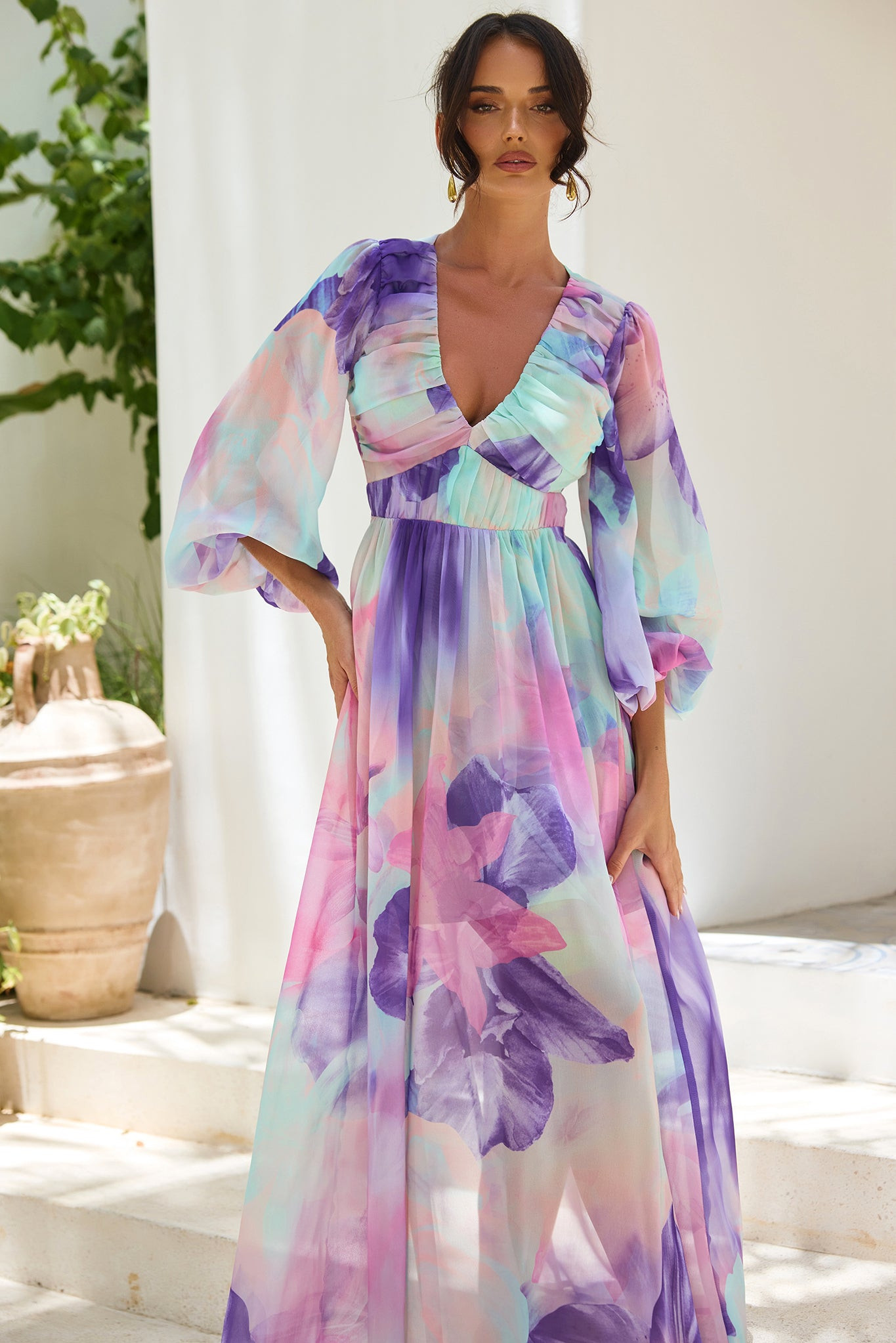 Coastlines Maxi Dress - Purple Multi | Sage and Paige AUS.