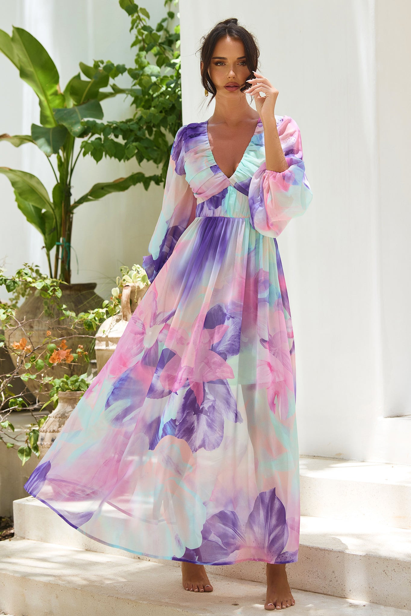 Coastlines Maxi Dress - Purple Multi | Sage and Paige AUS.