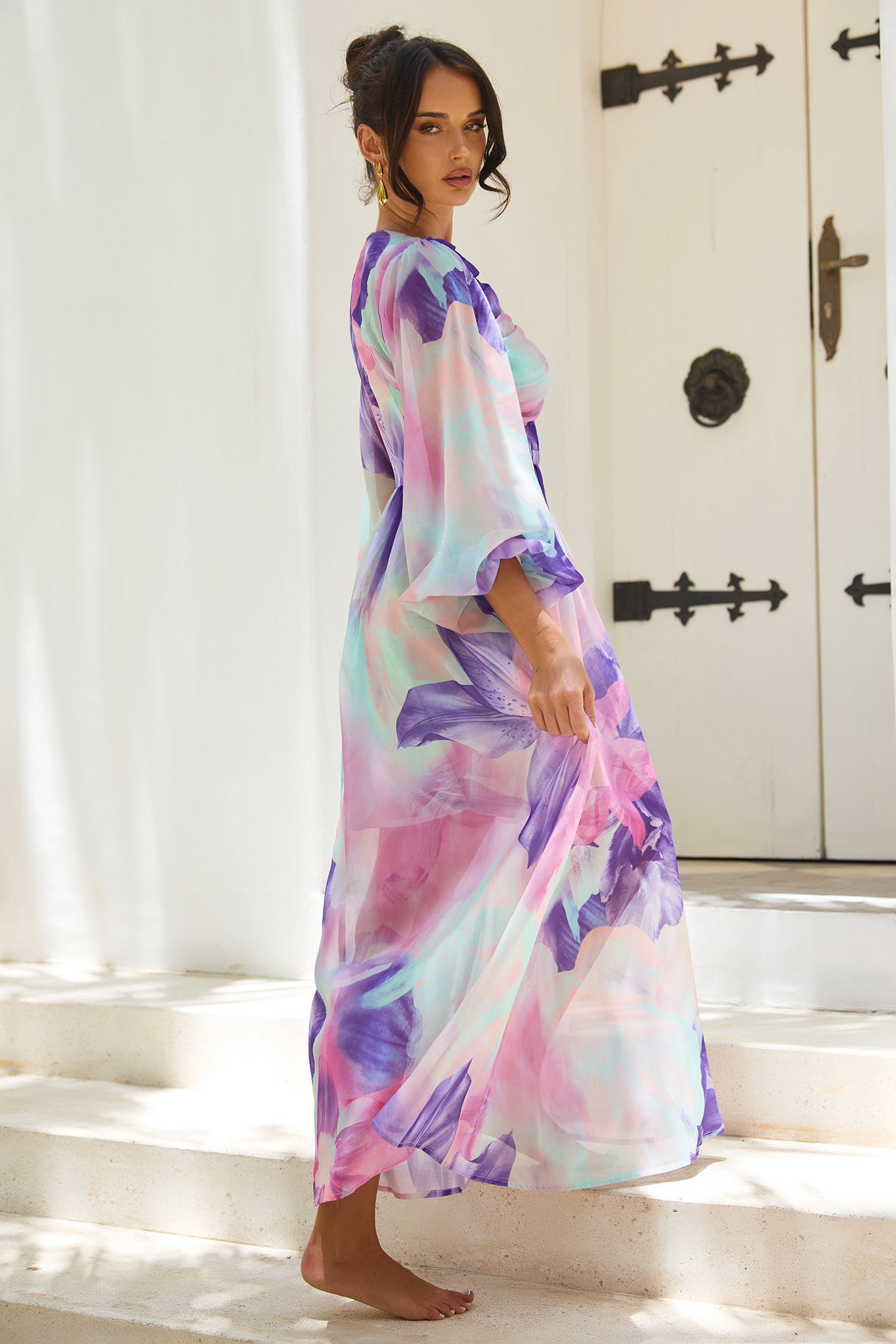 Coastlines Maxi Dress - Purple Multi | Sage and Paige AUS.