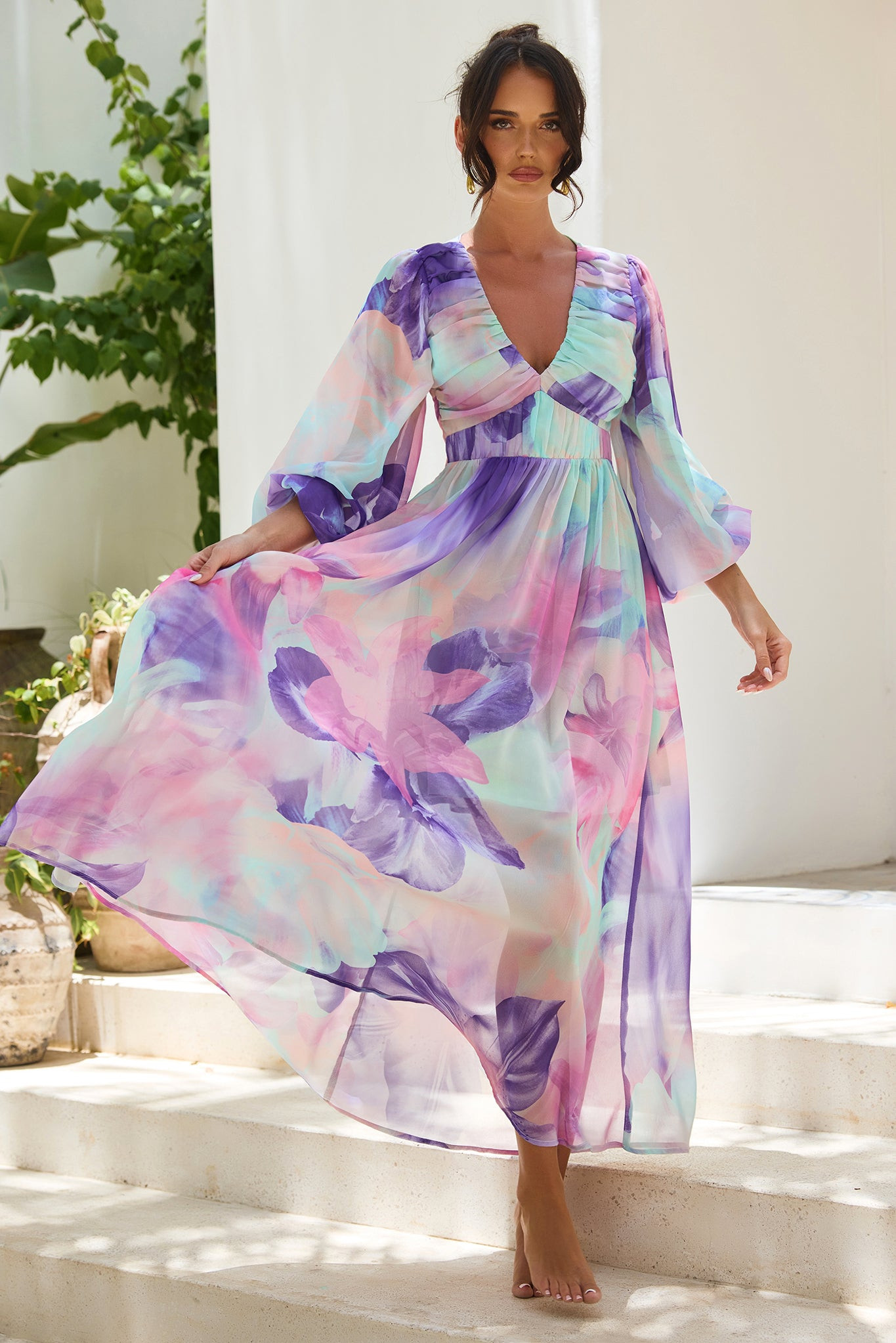 Coastlines Maxi Dress - Purple Multi | Sage and Paige AUS.