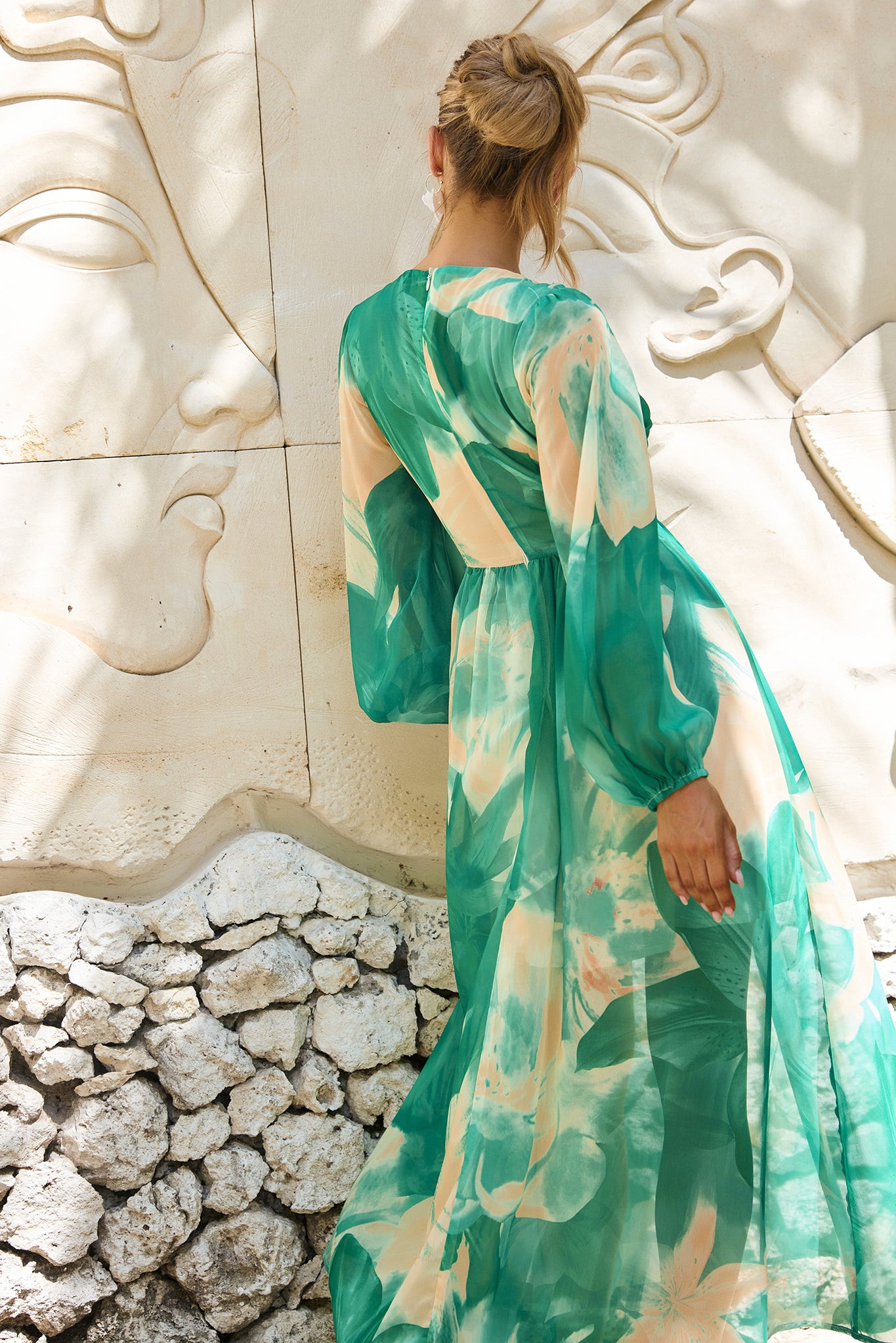 Coastlines Maxi Dress - Green Multi | Sage and Paige AUS.