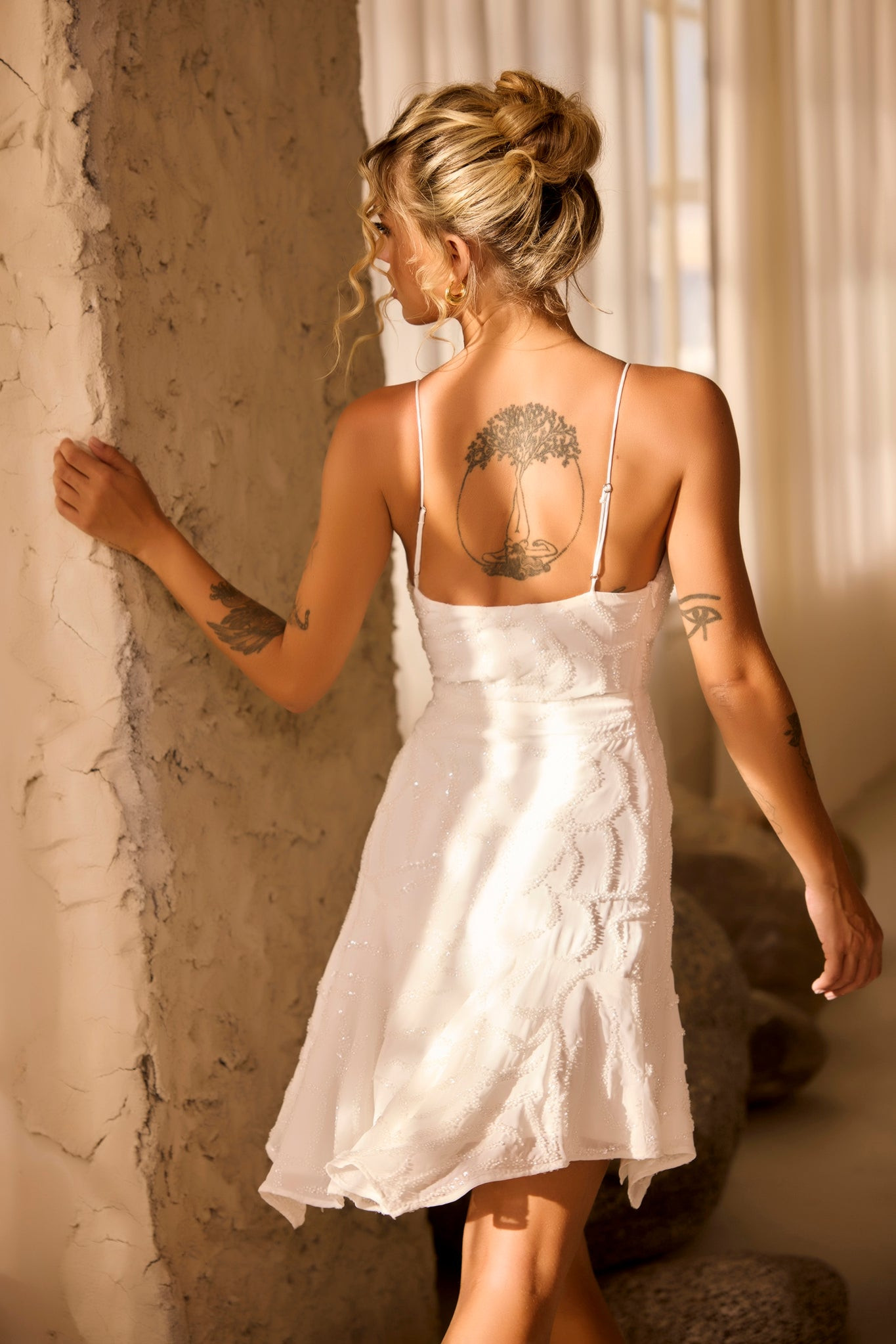 Coconico Beaded Mini Dress - White | Sage and Paige AUS.