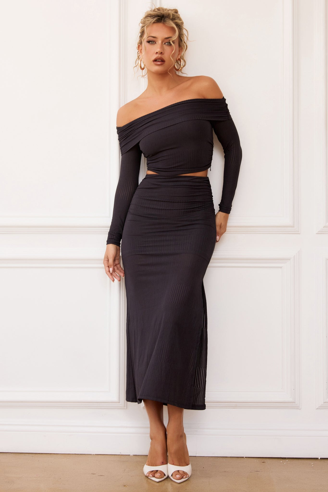 Catalina Midi Skirt - Charcoal