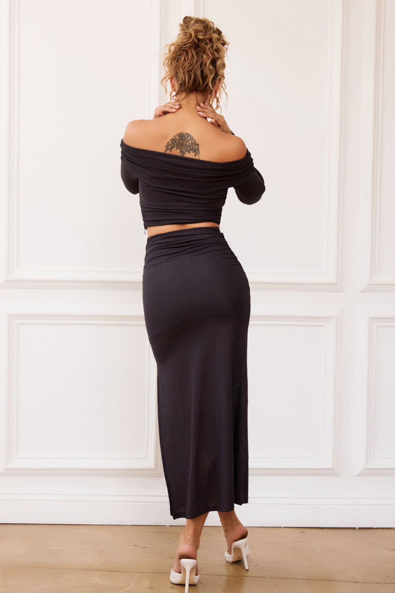 Catalina Midi Skirt - Charcoal
