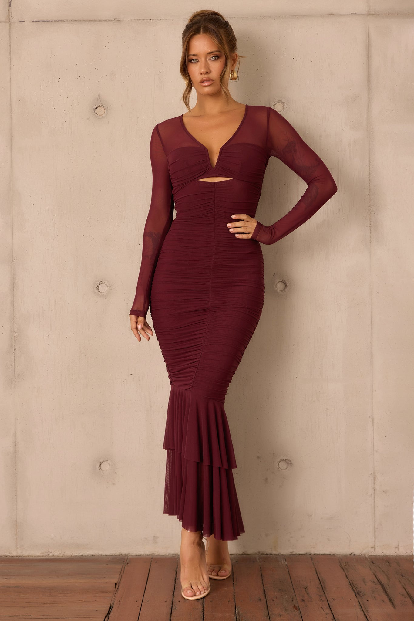 Whispering Love Maxi Dress - Wine