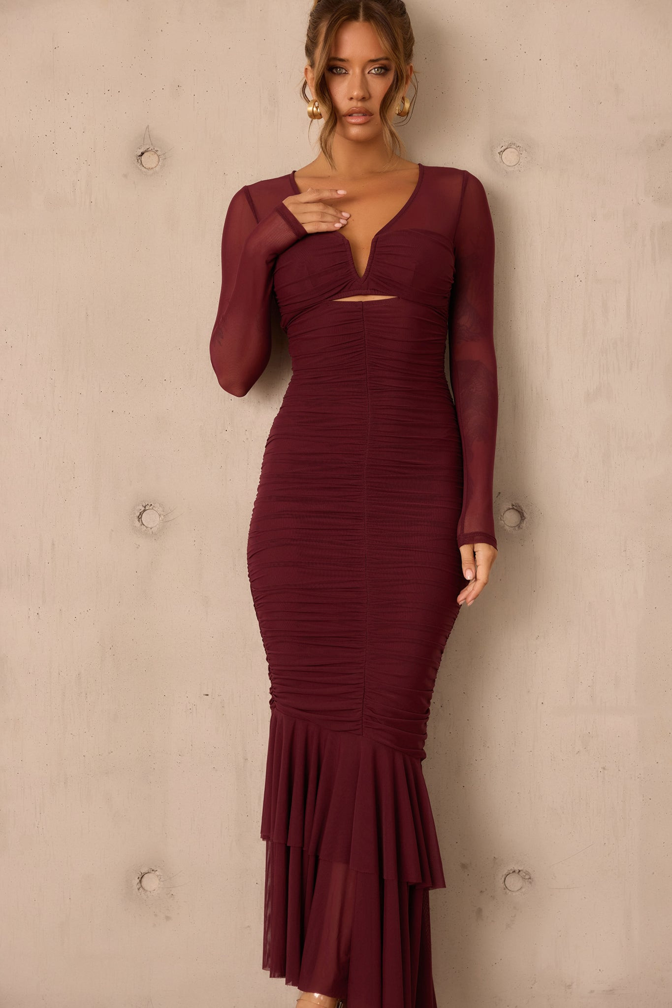 Whispering Love Maxi Dress - Wine