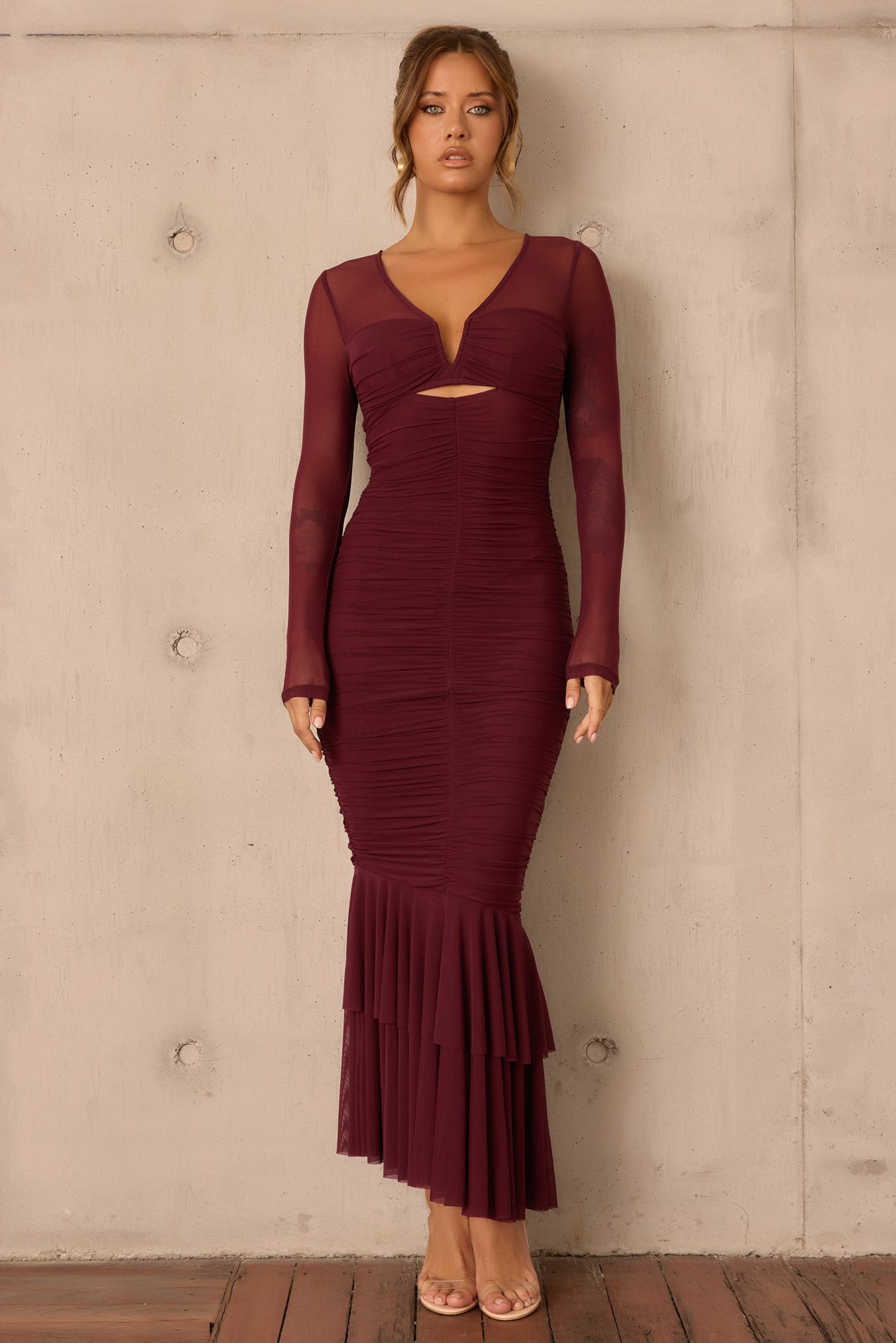 Whispering Love Maxi Dress - Wine