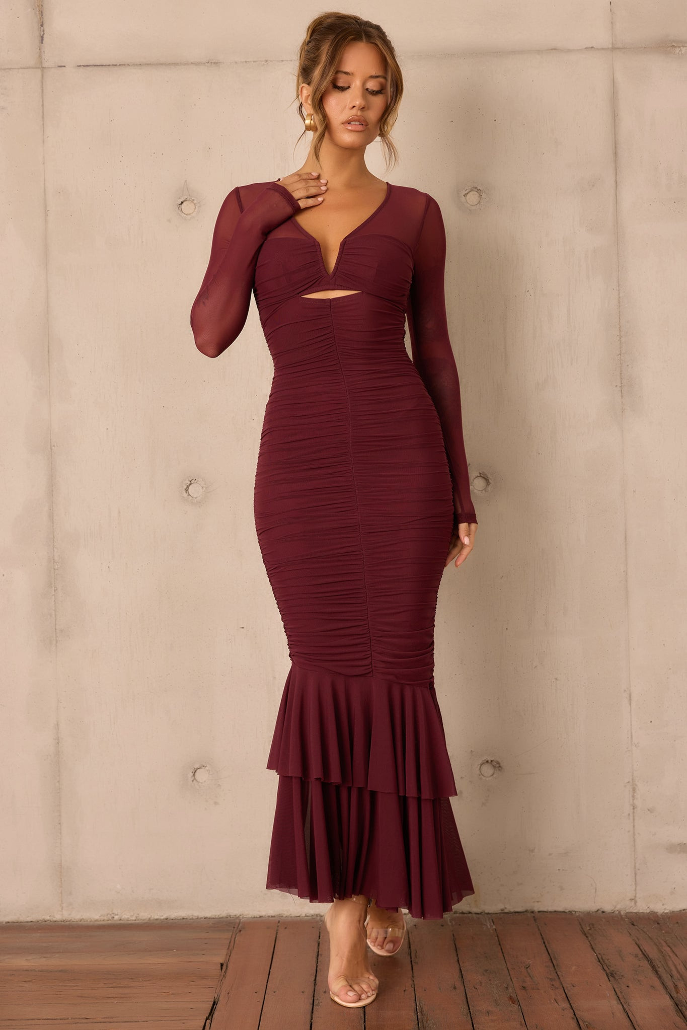 Whispering Love Maxi Dress - Wine