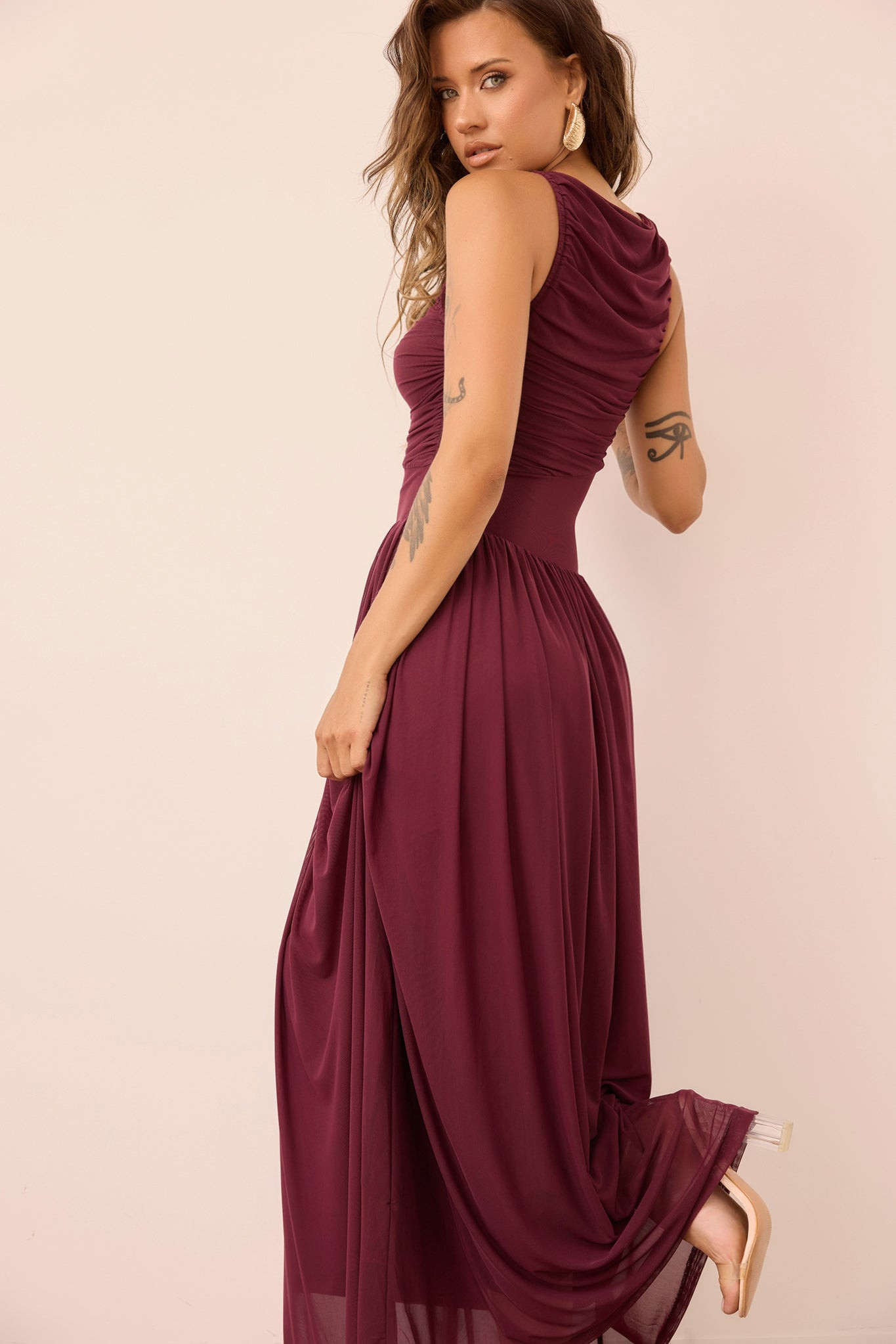 Painters Garden Maxi Dress - Plum