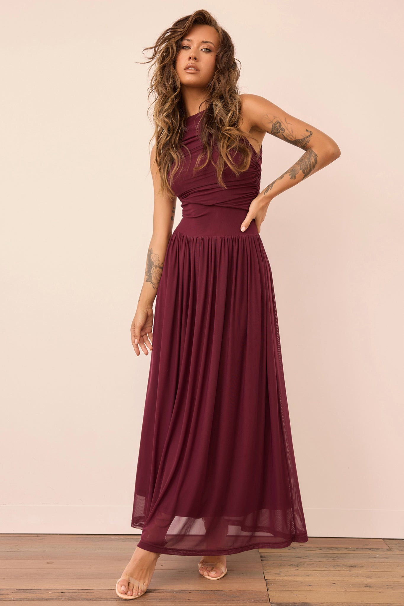 Painters Garden Maxi Dress - Plum