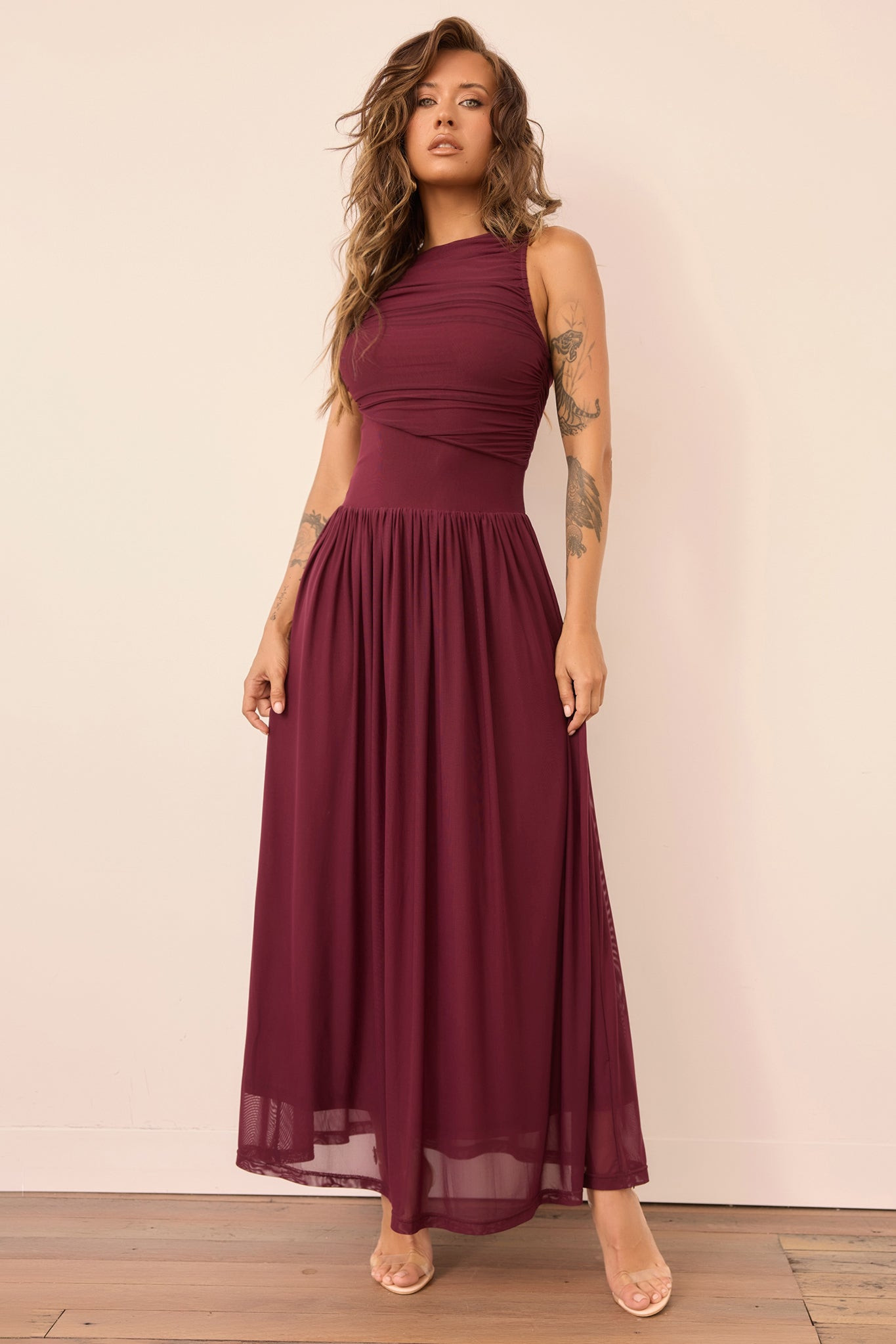 Painters Garden Maxi Dress - Plum
