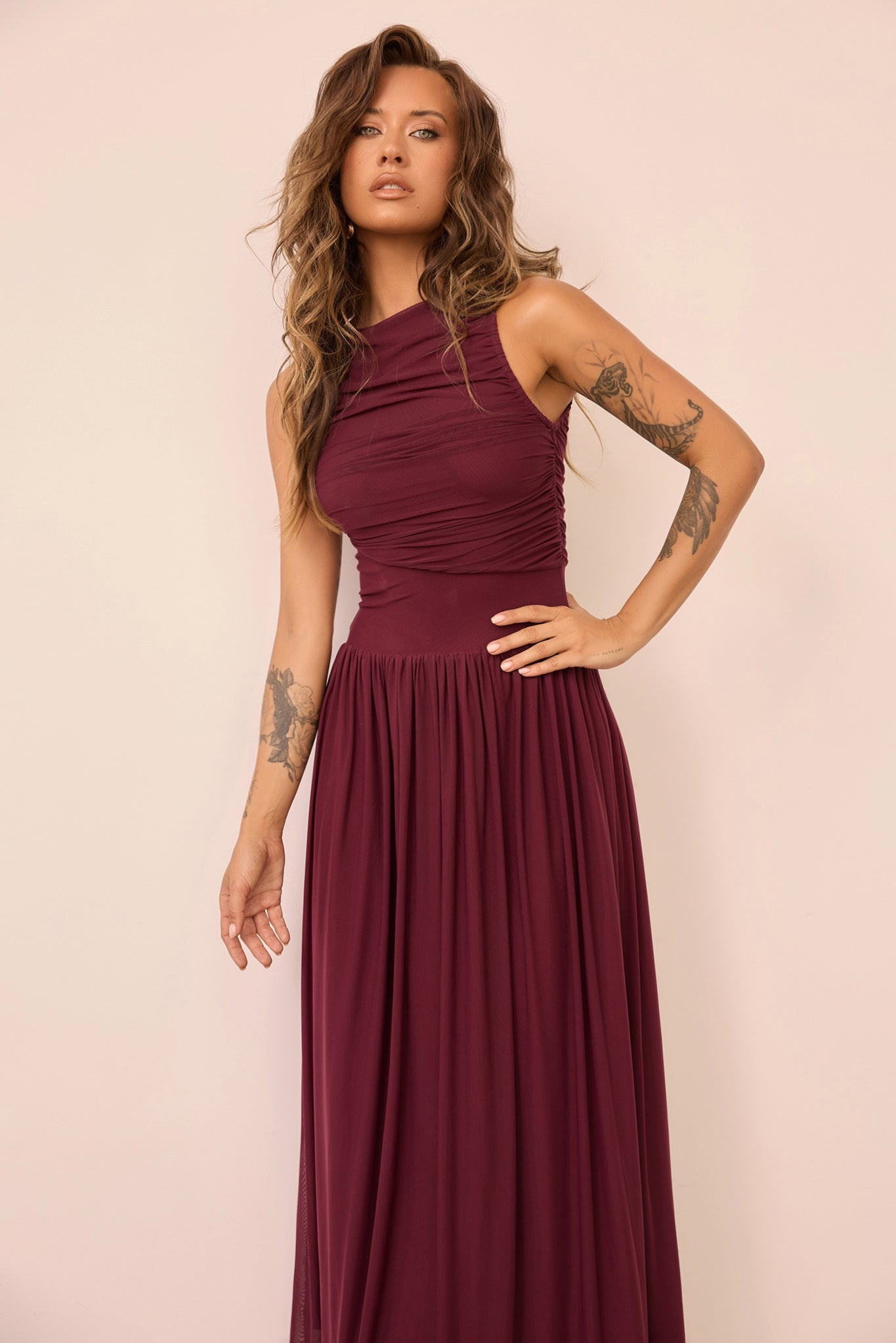 Painters Garden Maxi Dress - Plum