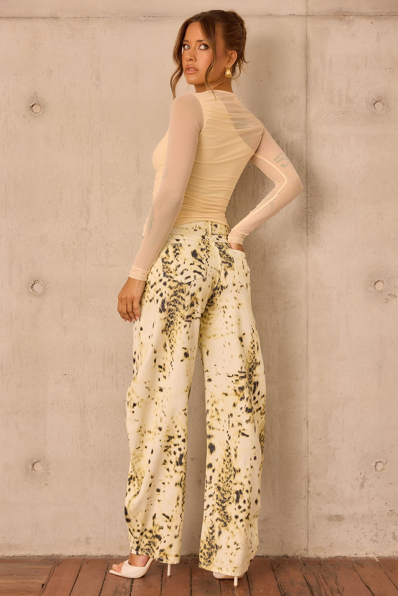 Montmartre Leopard Denim Jeans - Snow Leopard
