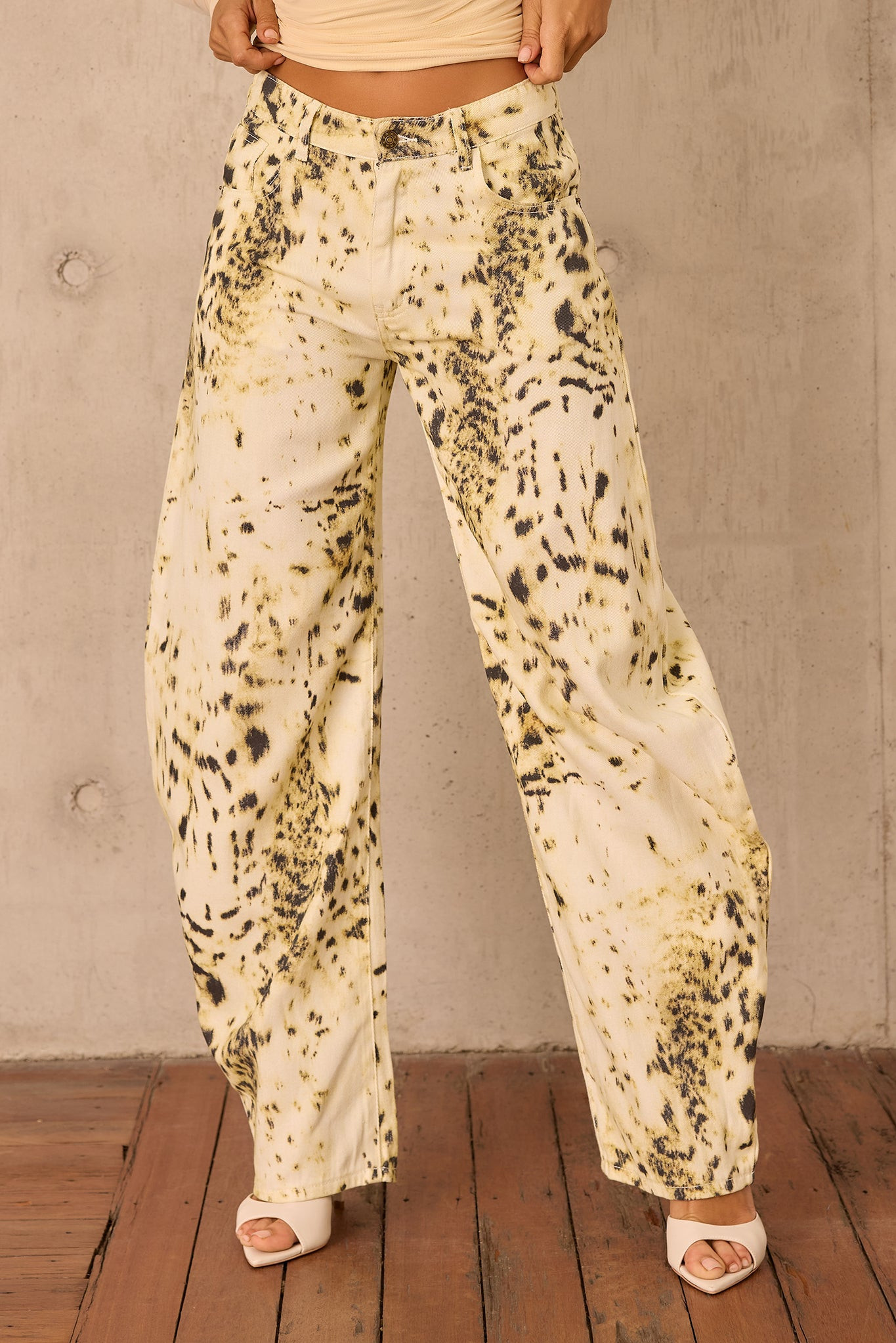 Montmartre Leopard Denim Jeans - Snow Leopard