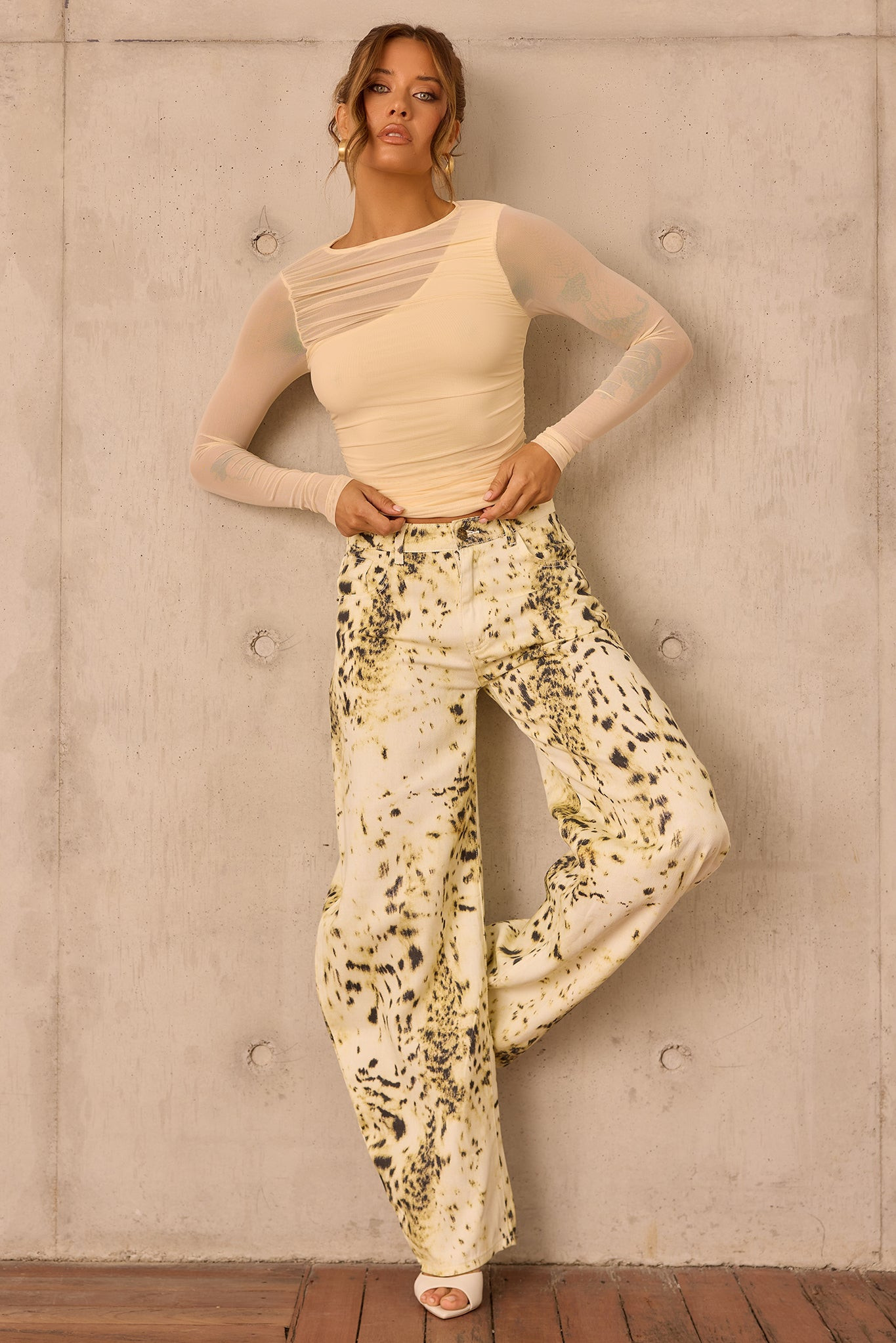 Montmartre Leopard Denim Jeans - Snow Leopard