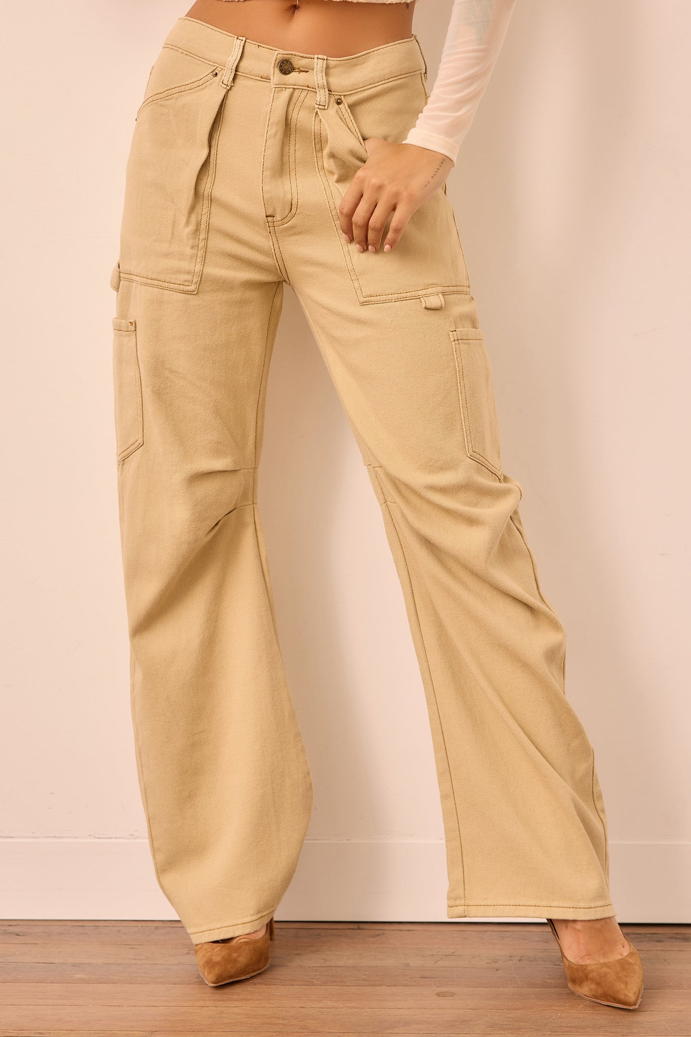 Urban Utility Denim Jeans - Stone