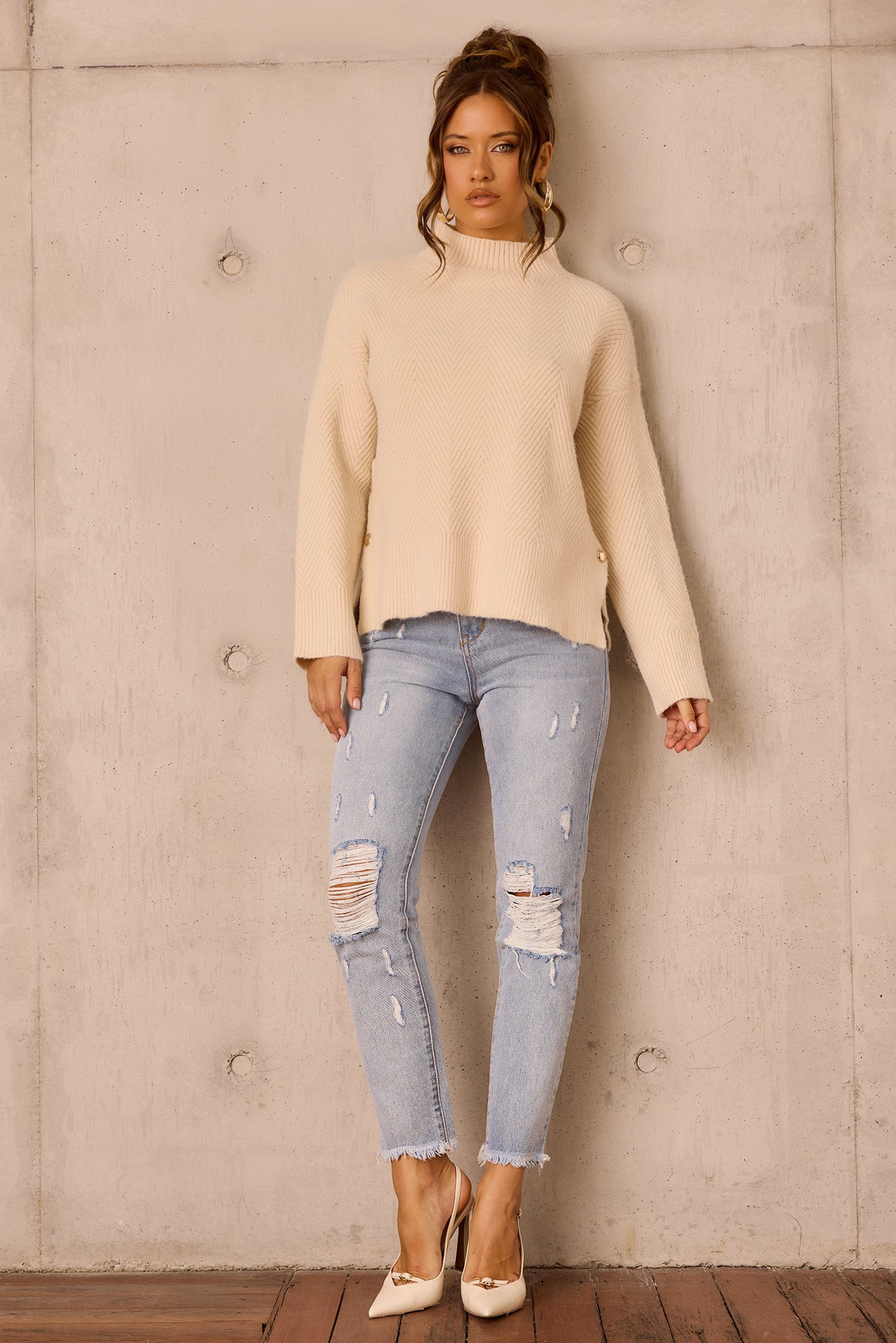 Washed Ashore Knit Sweater - Bone