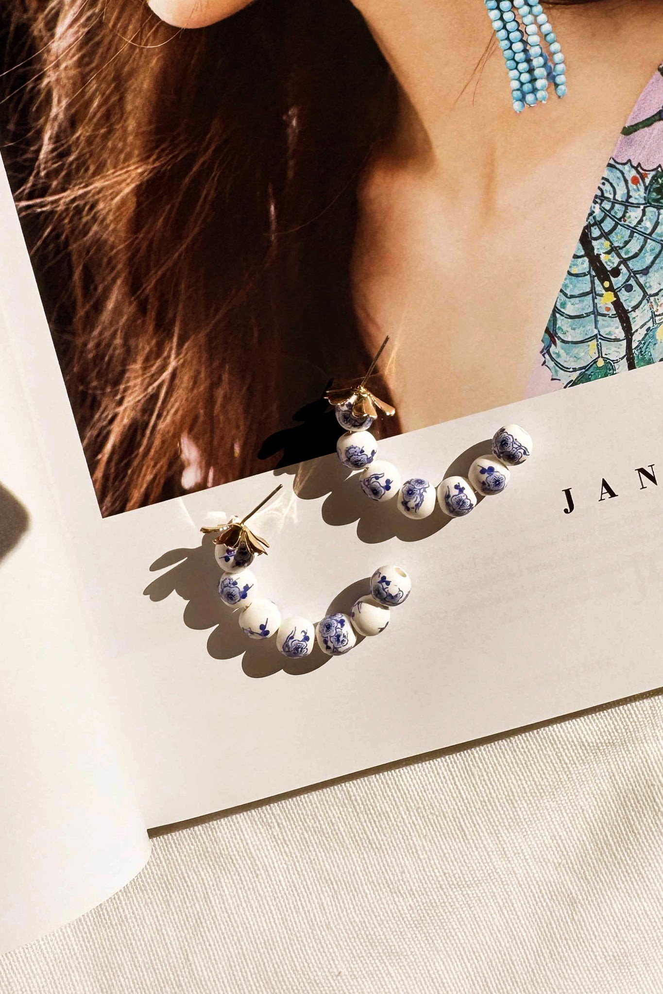 Porcelain Muse Earrings - China Blue