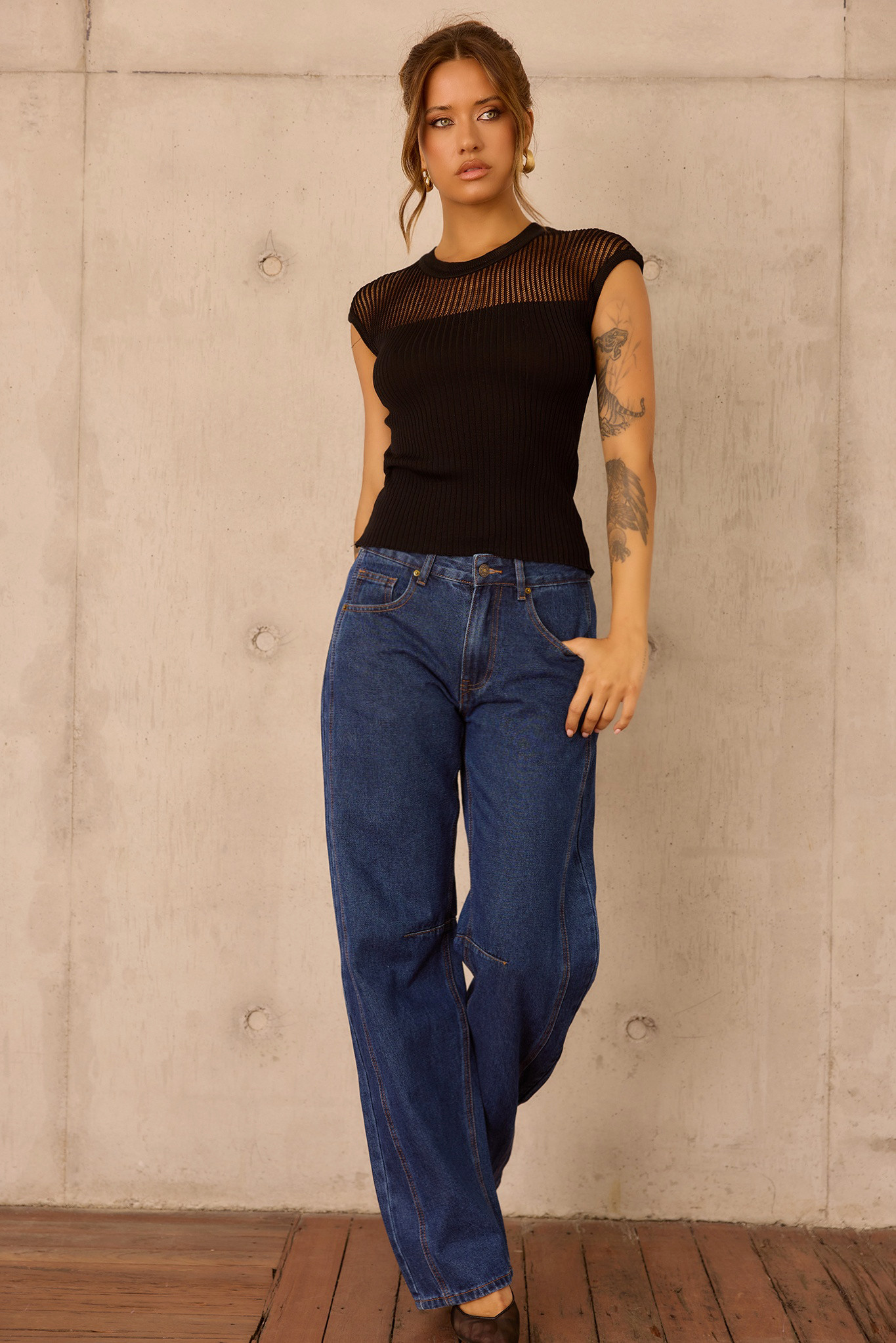 Starlit Dreams Knit Top - Black