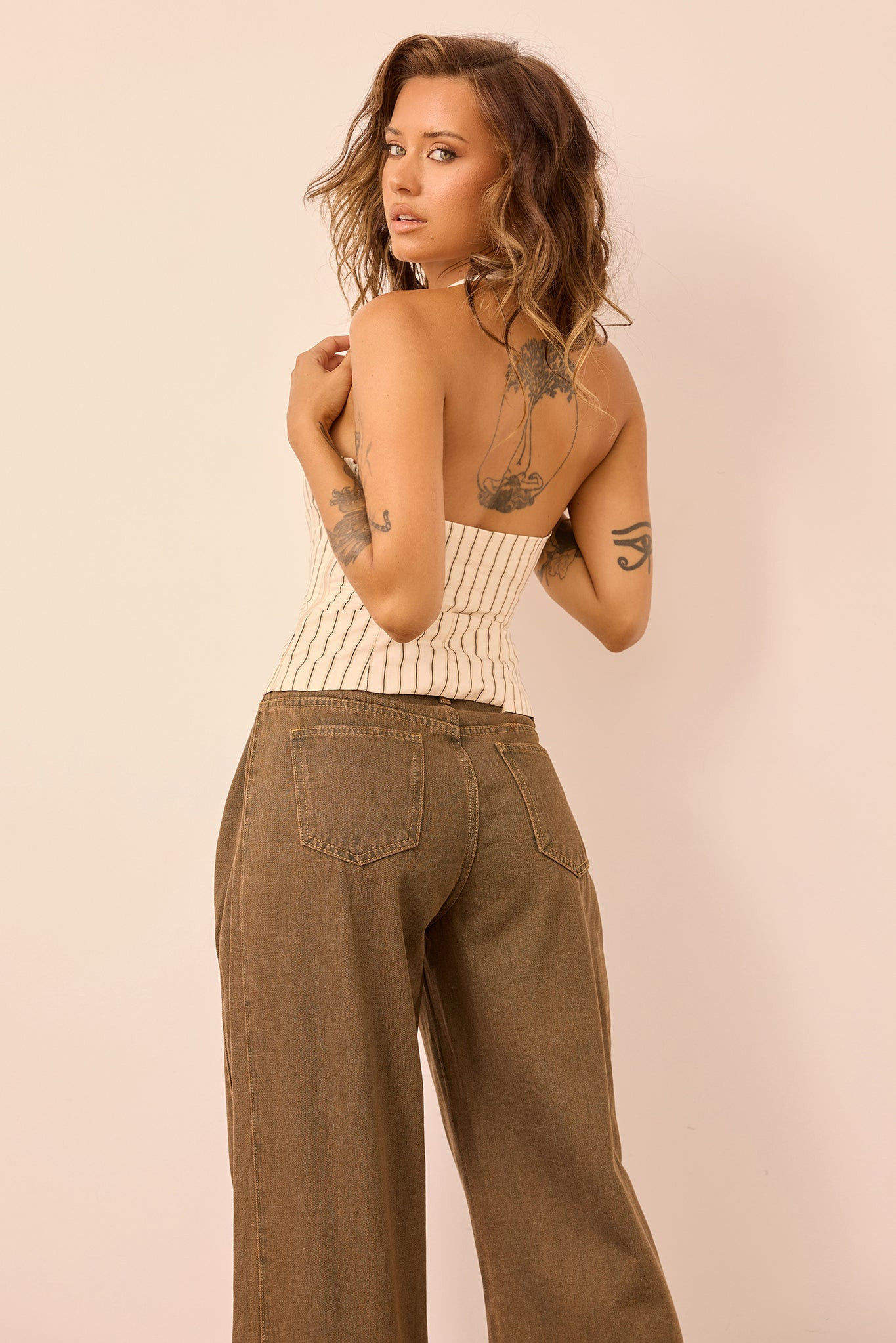 Get My Attention Woven Top - Cream Stripe