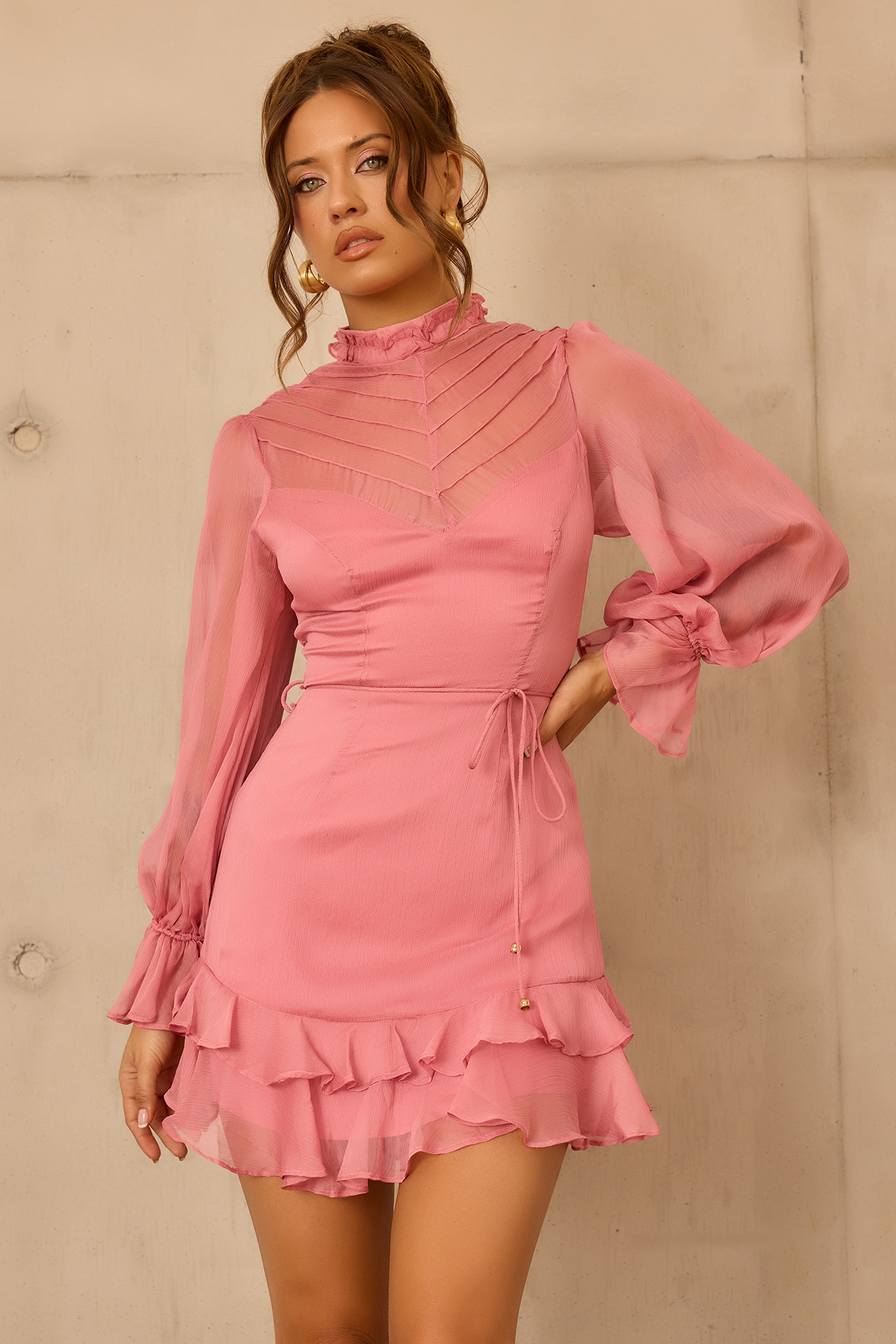 Look Into The Sun Mini Dress - Blush