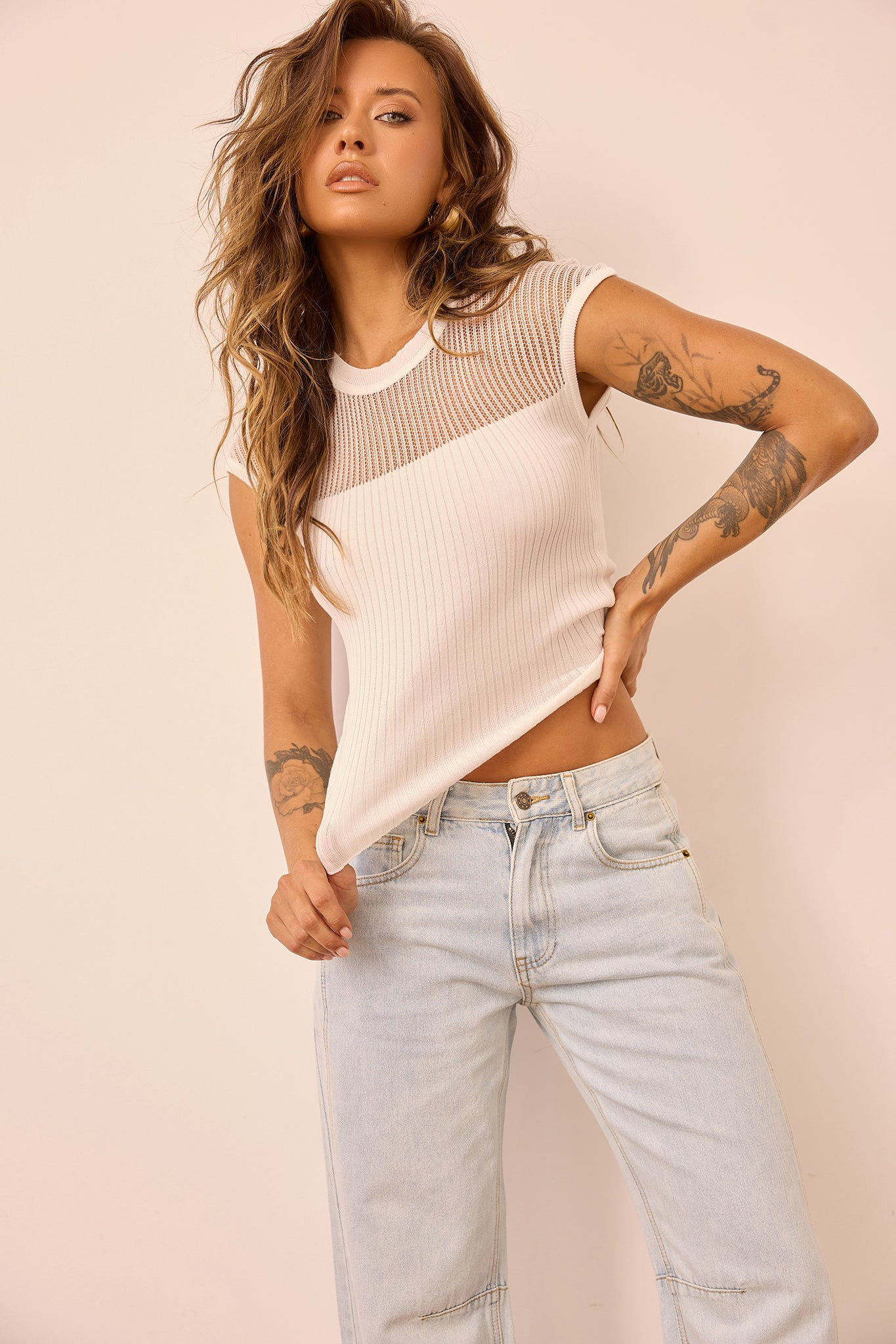 Starlit Dreams Knit Top - White