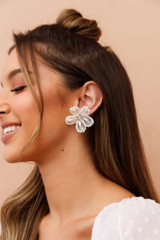 Eden Gold Earrings - White | Sage and Paige AUS.