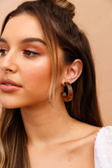 Half Moon Ear Hoops - Brown | Sage and Paige AUS.