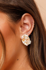 Billie Ear Studs - Rose Gold White | Sage and Paige AUS. Billie Ear Studs - Rose Gold White | Sage and Paige AUS.