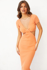 Sunday Best Knit Midi Dress - Orange | Sage and Paige AUS.