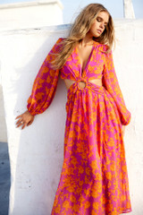 Swift Maxi Dress - Pink Orange | Sage and Paige AUS.