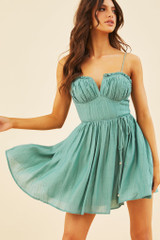 Georgia Mini Dress - Green | Sage and Paige AUS.