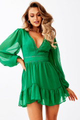In Heaven Mini Dress - Emerald | Sage and Paige AUS.