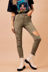 Bad Idea Jeans - Khaki Green | Sage and Paige AUS. Bad Idea Jeans - Khaki Green | Sage and Paige AUS.