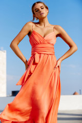 Switch Up Midi Dress - Tangerine | Sage and Paige AUS.