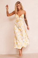 Vintage Summer Midi Dress - Yellow | Sage and Paige AUS.