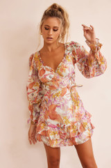 Addison Mini Dress - Orange Multi | Sage and Paige AUS.